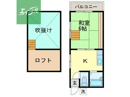 コーポアンジェラスB棟(1K/2階)の間取り写真