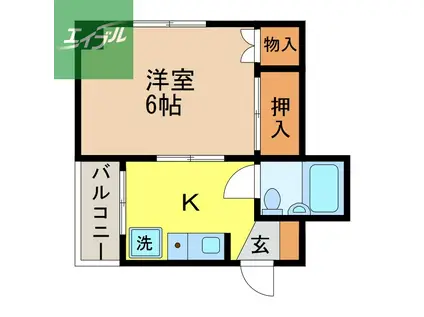 桜音ちとせ(1K/4階)の間取り写真