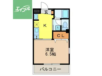 RESIDENCE家野(1K/1階)の間取り写真