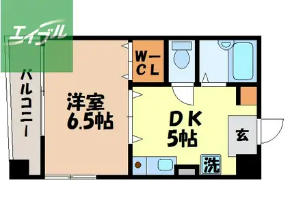 SAKURAハウス(1DK/4階)の間取り写真