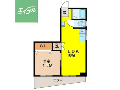 コーポヤマダ(1LDK/1階)の間取り写真