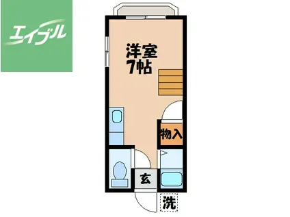 コーポアミーゴ(ワンルーム/2階)の間取り写真