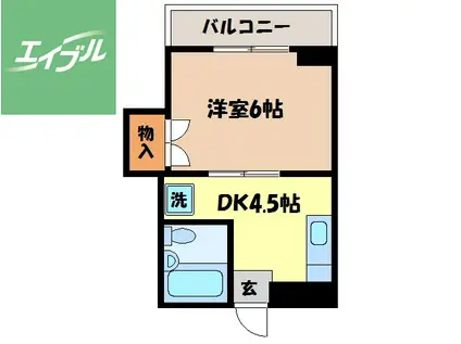 チトセビル(1DK/3階)の間取り写真