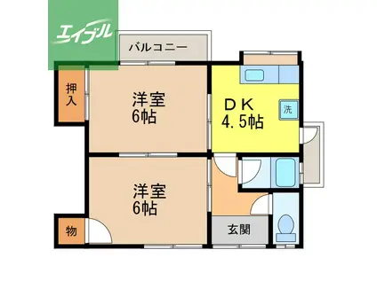川崎アパート(2K/2階)の間取り写真