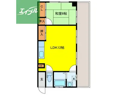 原口ビル(1LDK/1階)の間取り写真