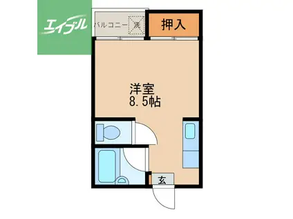 藤田ハイツ(ワンルーム/1階)の間取り写真