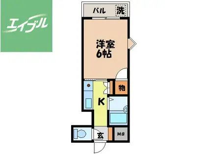 メゾンエスポワール家野町(1K/3階)の間取り写真