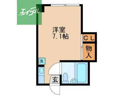 ヴィライズミ(ワンルーム/2階)の間取り写真