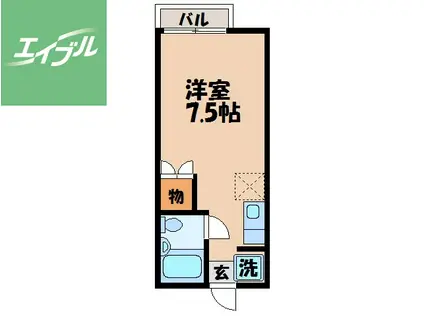 リッツ千歳(ワンルーム/2階)の間取り写真