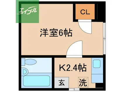 林田ビル(1K/3階)の間取り写真