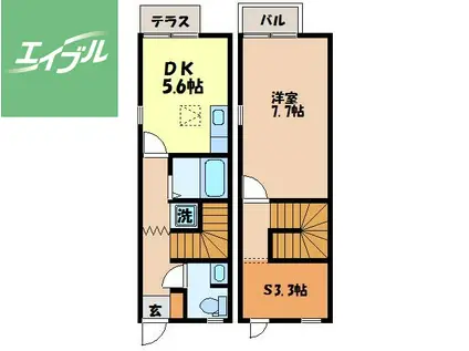 グリーンコート川平(1SDK/1階)の間取り写真