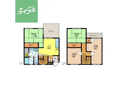 南高石神ハウス(4DK/1階)の間取り写真