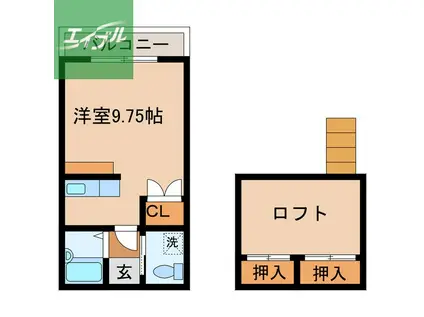 リヴェール住吉(ワンルーム/2階)の間取り写真