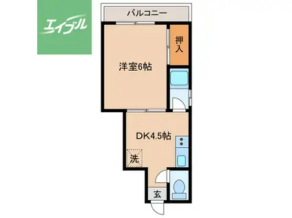 リバティハウス石神(1DK/1階)の間取り写真