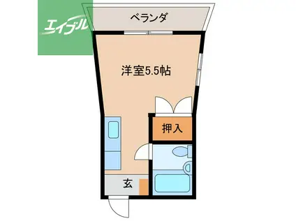 ハイランドM(ワンルーム/1階)の間取り写真