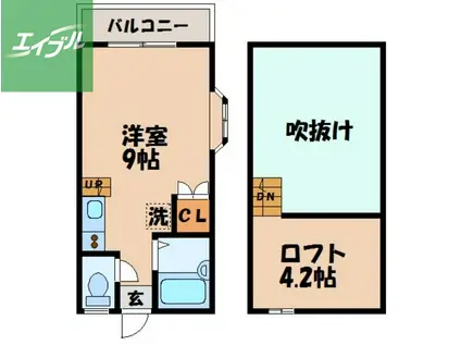 ハイツ・ふれんどりー(ワンルーム/1階)の間取り写真