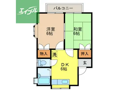 エントピア(2DK/1階)の間取り写真