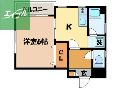 カリーナクアトロピアニ(1K/3階)の間取り写真