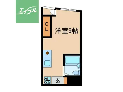 メゾンド橋口(ワンルーム/1階)の間取り写真