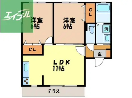 ネクストウェルネス(2LDK/1階)の間取り写真