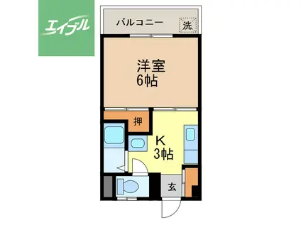 井上ビル(1K/3階)の間取り写真