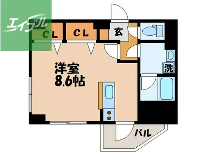 ブランネージュおおはし(1K/1階)の間取り写真