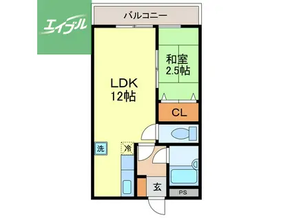 プライムステージ(1LDK/4階)の間取り写真
