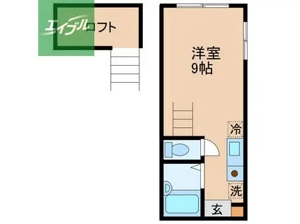 フリーダム本原(ワンルーム/3階)の間取り写真