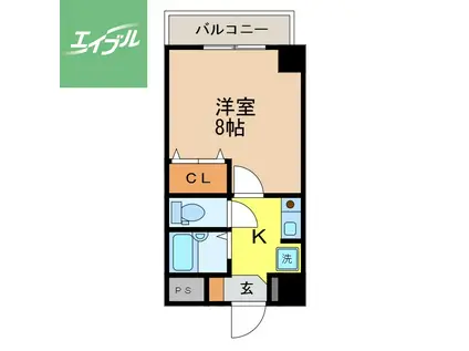 パークアベニューⅡ(1K/2階)の間取り写真