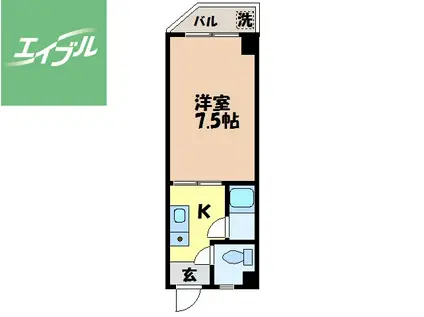 ERINAマンション(1K/4階)の間取り写真