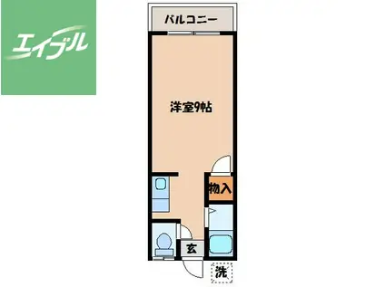 ロイヤルソシオ立岩(ワンルーム/1階)の間取り写真