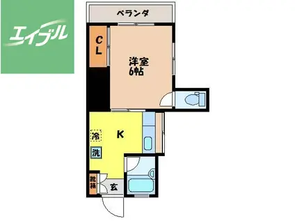 アーバンハイム(1K/1階)の間取り写真