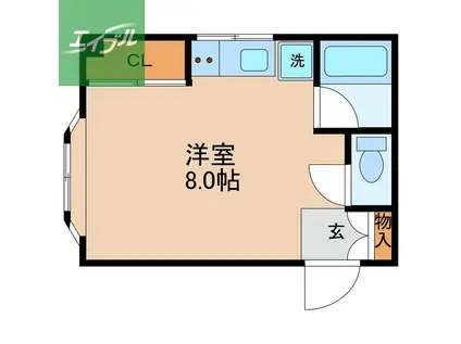 山口ビル(ワンルーム/4階)の間取り写真