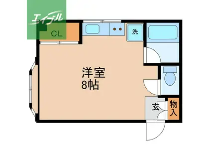 山口ビル(ワンルーム/5階)の間取り写真