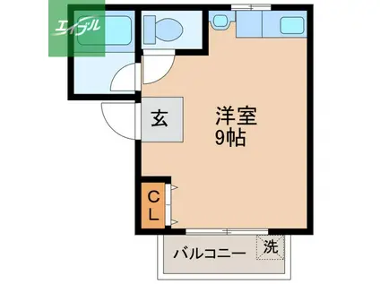 シャル夢館Ⅱ(ワンルーム/2階)の間取り写真