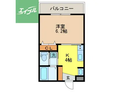 RESIDENCE西山(1K/1階)の間取り写真