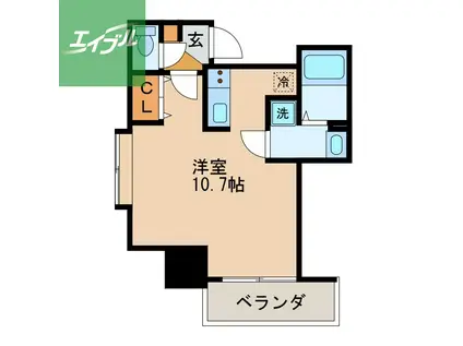 グランポルト樺島(ワンルーム/4階)の間取り写真