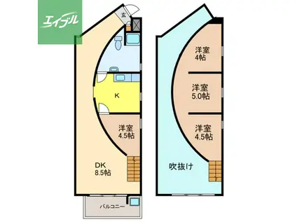 アーク諏訪の森(4DK/3階)の間取り写真