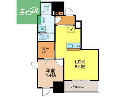 シーフロント(1LDK/8階)の間取り写真