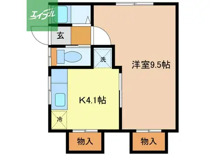 アステール春木2(1K/1階)の間取り写真