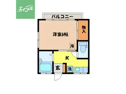 上西山ハイツ(1K/1階)の間取り写真