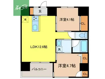 NODAL CODE(2LDK/3階)の間取り写真