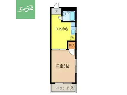 コンフォート富士見(1DK/2階)の間取り写真