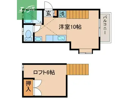 フォーレスト諏訪Ⅲ号館(ワンルーム/1階)の間取り写真