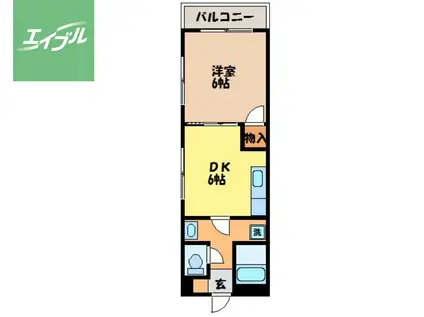 テラス辰(1DK/1階)の間取り写真