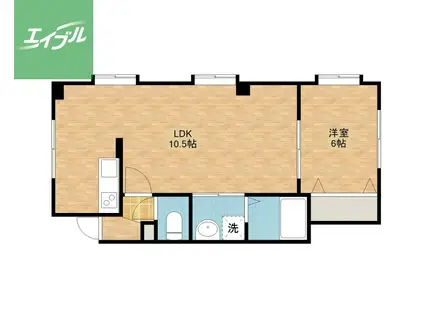 光町ハイツ(1LDK/4階)の間取り写真