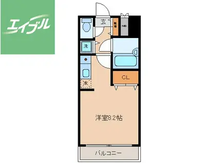 ダイアパレス玉園(ワンルーム/3階)の間取り写真