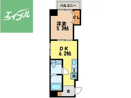 アミティの森(1DK/4階)の間取り写真