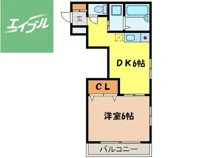 コフレⅠ(1DK/2階)の間取り写真