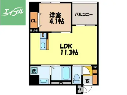 VIVACE 浦上(1LDK/5階)の間取り写真